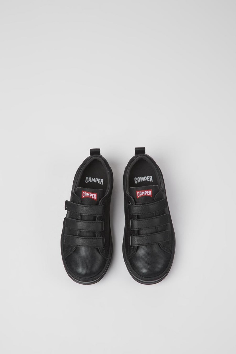 Zapatillas Camper Runner Cuero Textil Niño Negras | YEMUA-4620