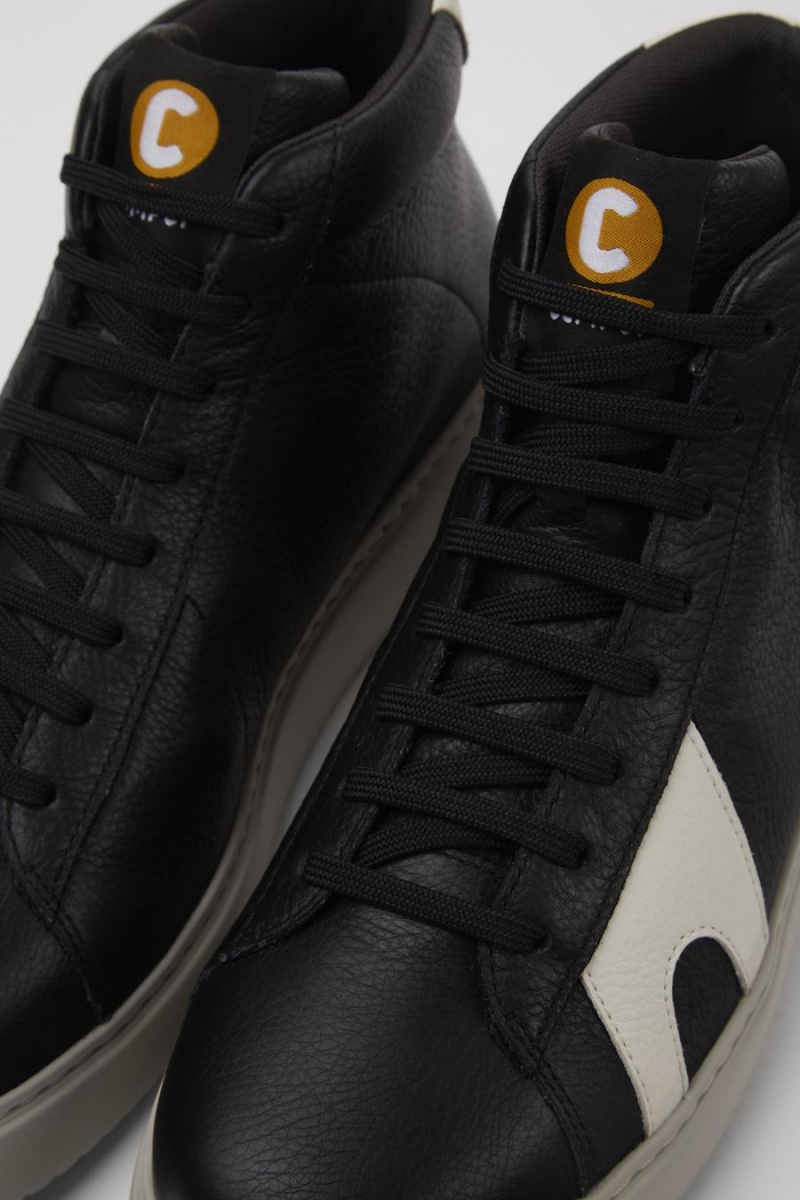 Zapatillas Camper Runner K21 Cuero Hombre Negras | WVGRY-8621