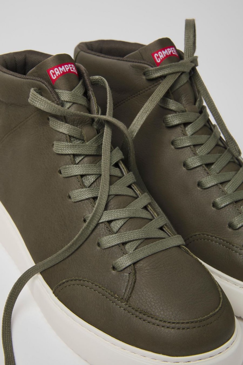 Zapatillas Camper Runner K21 Cuero Hombre Verde | VCUEH-4651