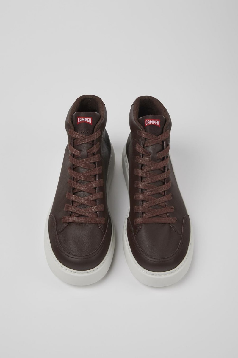 Zapatillas Camper Runner K21 Cuero Hombre Burdeos | XNQOJ-1520
