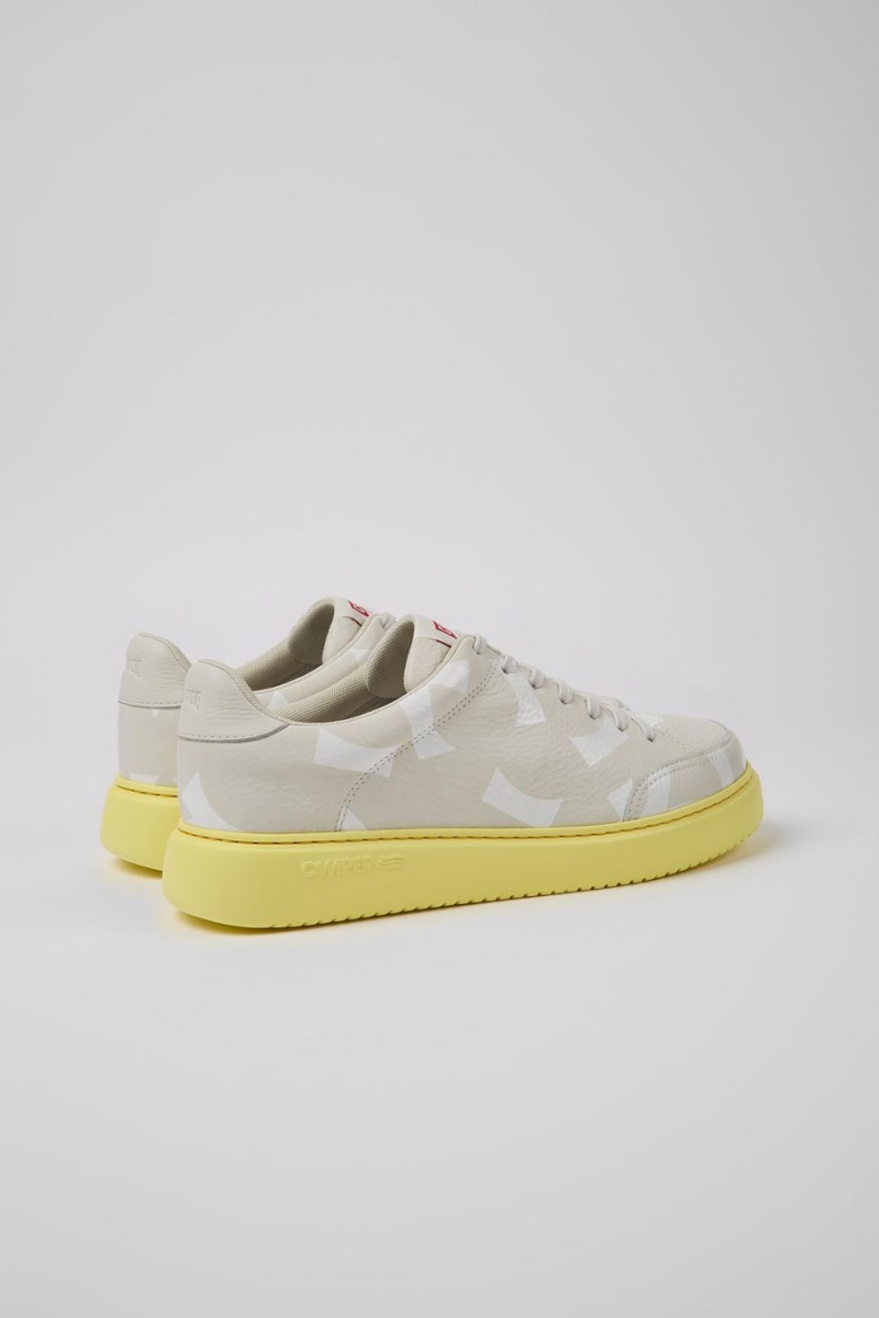 Zapatillas Camper Runner K21 Cuero Hombre Blancas | JXDTQ-5372