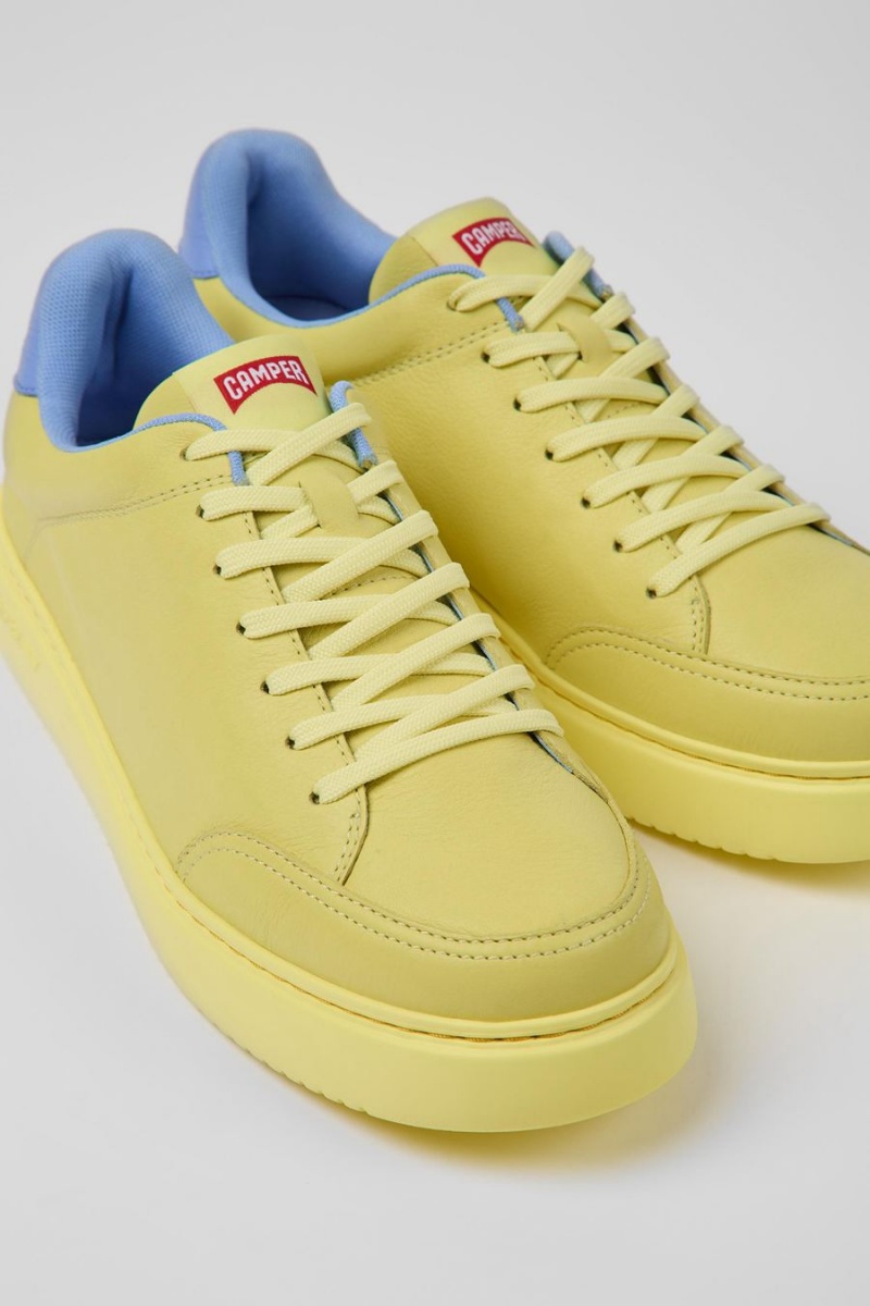 Zapatillas Camper Runner K21 Cuero Hombre Amarillo | WPQOL-6174
