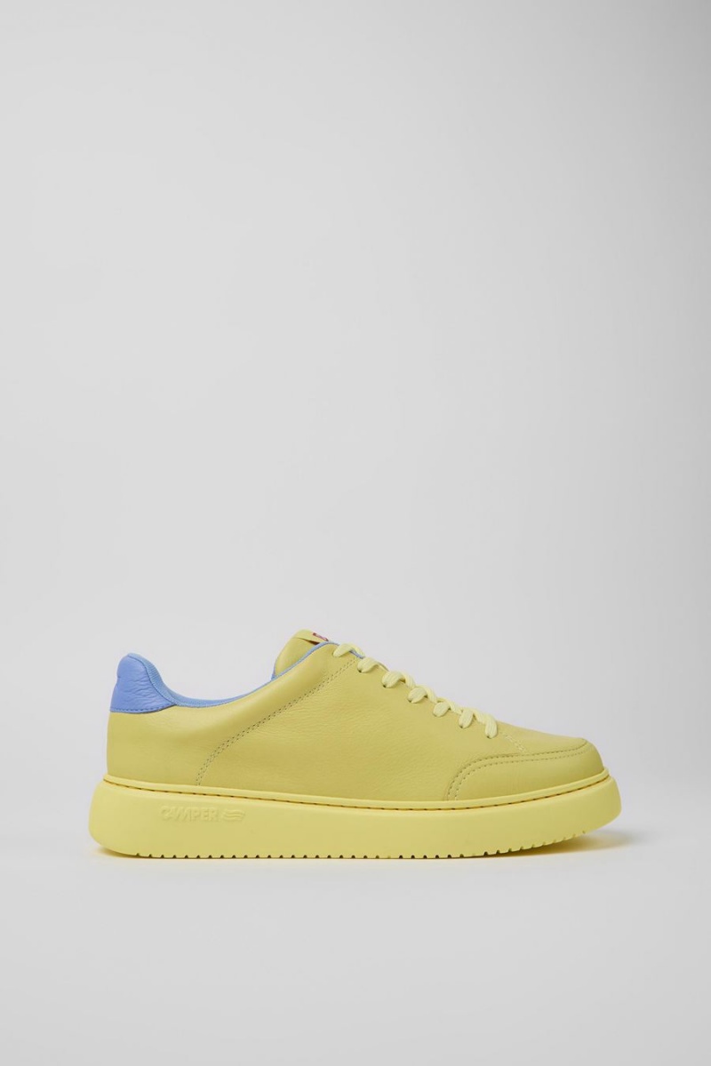 Zapatillas Camper Runner K21 Cuero Hombre Amarillo | WPQOL-6174