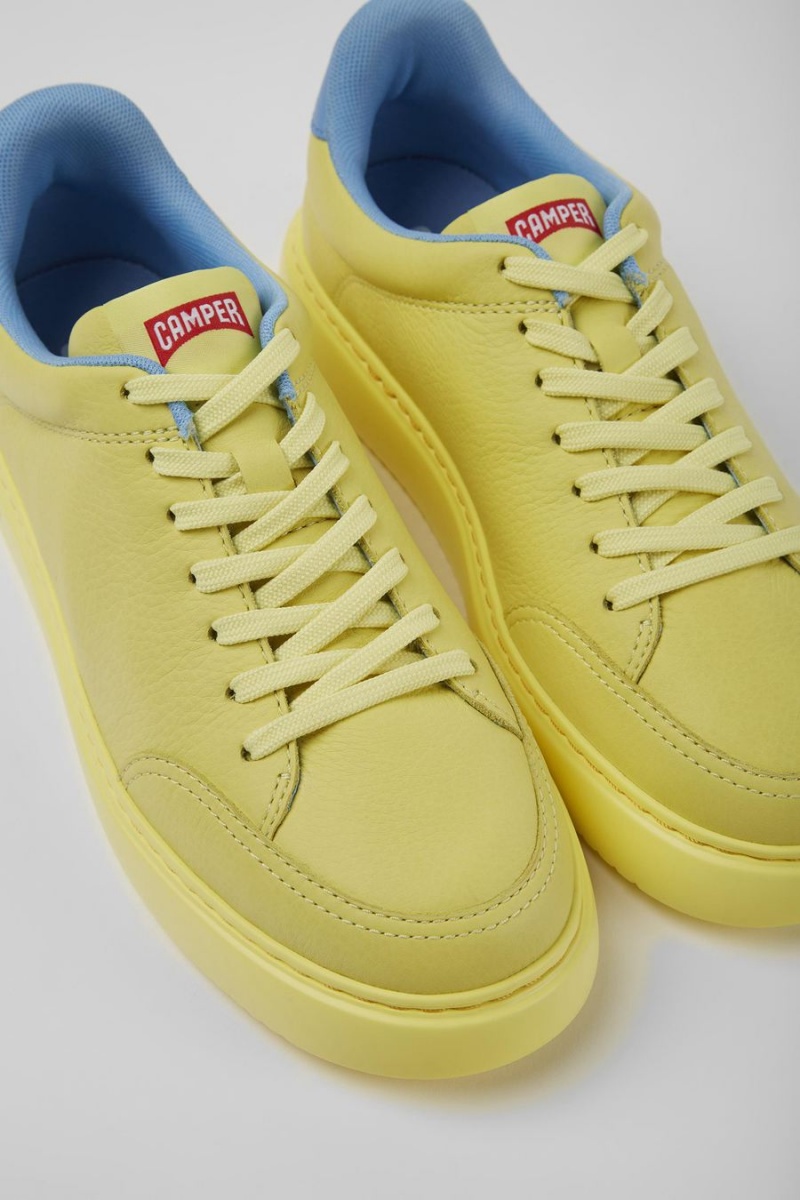 Zapatillas Camper Runner K21 Cuero Mujer Amarillo | DZLOY-9475