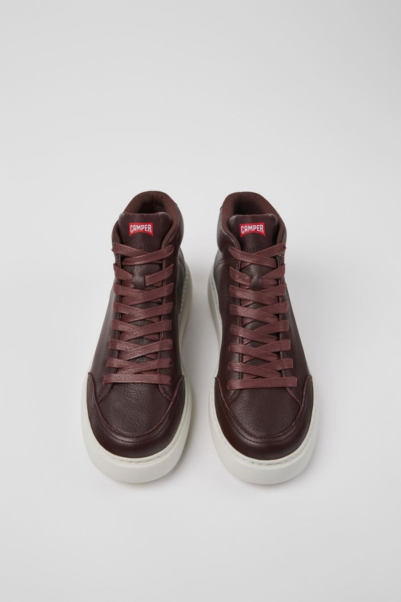 Zapatillas Camper Runner K21 Cuero Mujer Burdeos | DCKGE-8610