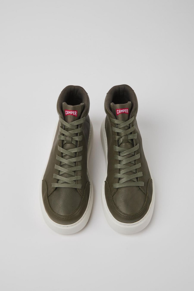 Zapatillas Camper Runner K21 Cuero Mujer Verde | EHFTI-2459