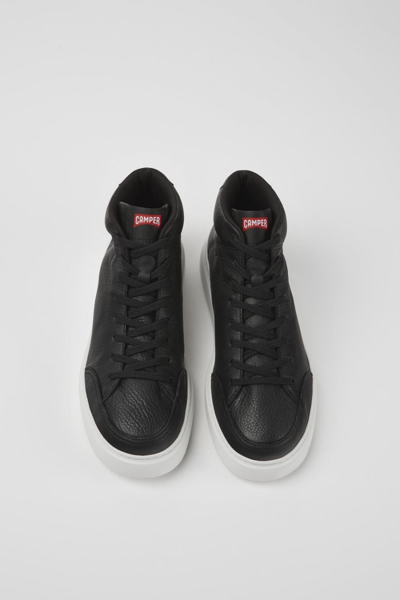 Zapatillas Camper Runner K21 Cuero Mujer Negras | WHGAX-4561