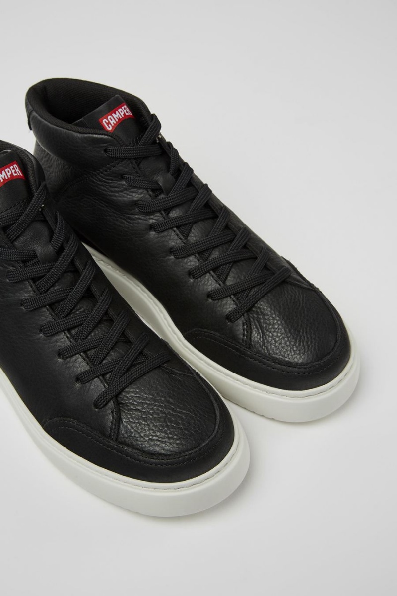Zapatillas Camper Runner K21 Cuero Mujer Negras | WHGAX-4561