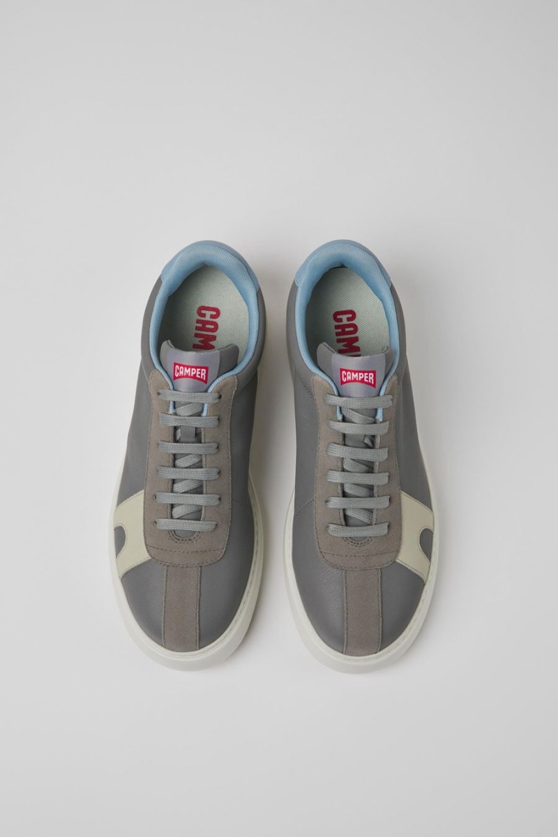 Zapatillas Camper Runner K21 Cuero Nubuck Hombre Gris | HWSRI-6592