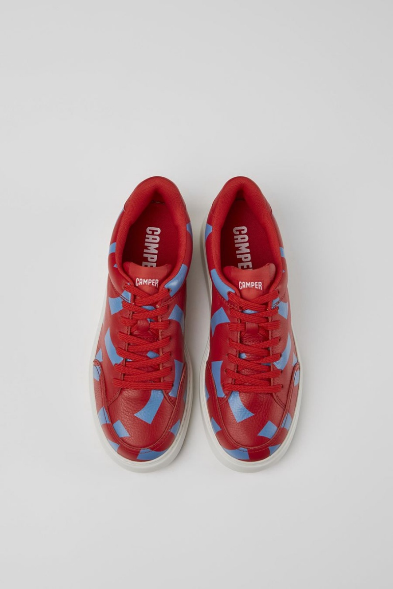 Zapatillas Camper Runner K21 Printed Cuero Mujer Rojas | QZBTV-1926