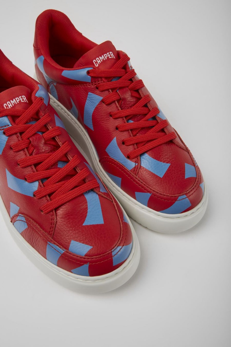 Zapatillas Camper Runner K21 Printed Cuero Mujer Rojas | QZBTV-1926