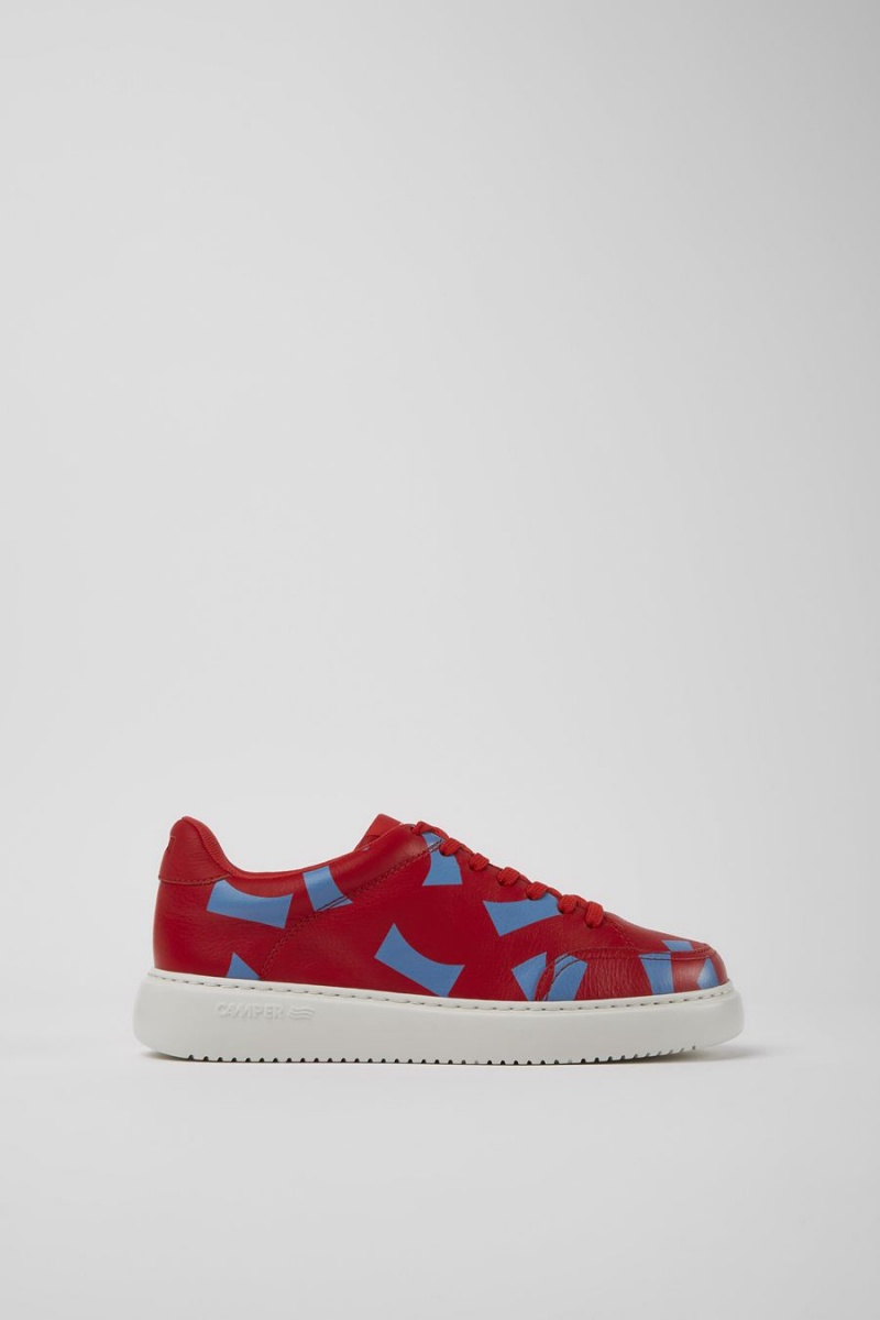 Zapatillas Camper Runner K21 Printed Cuero Mujer Rojas | QZBTV-1926