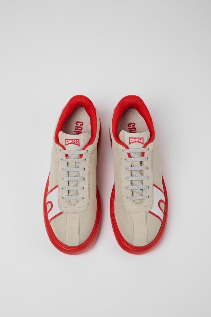 Zapatillas Camper Runner K21 Textil Nubuck Mujer Beige | KALEP-1564