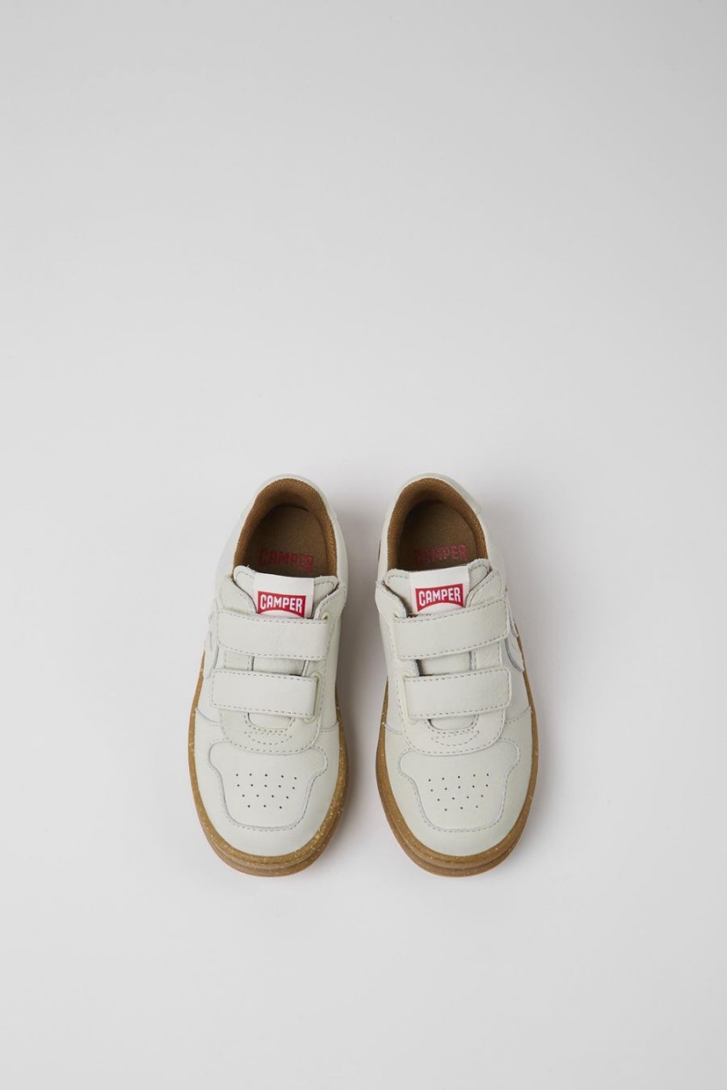 Zapatillas Camper Runner Non-dyed Cuero Niña Blancas | OLDVX-3829