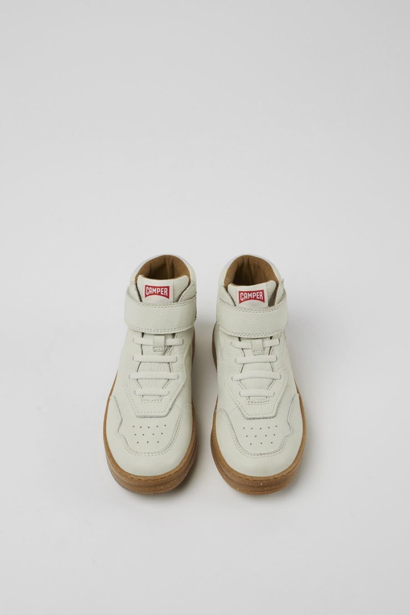 Zapatillas Camper Runner Non-dyed Cuero Niño Blancas | DNCFS-8392