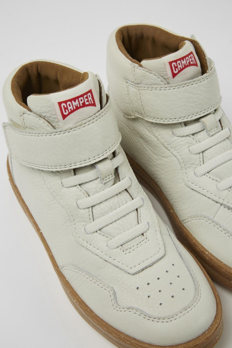 Zapatillas Camper Runner Non-dyed Cuero Niño Blancas | DNCFS-8392