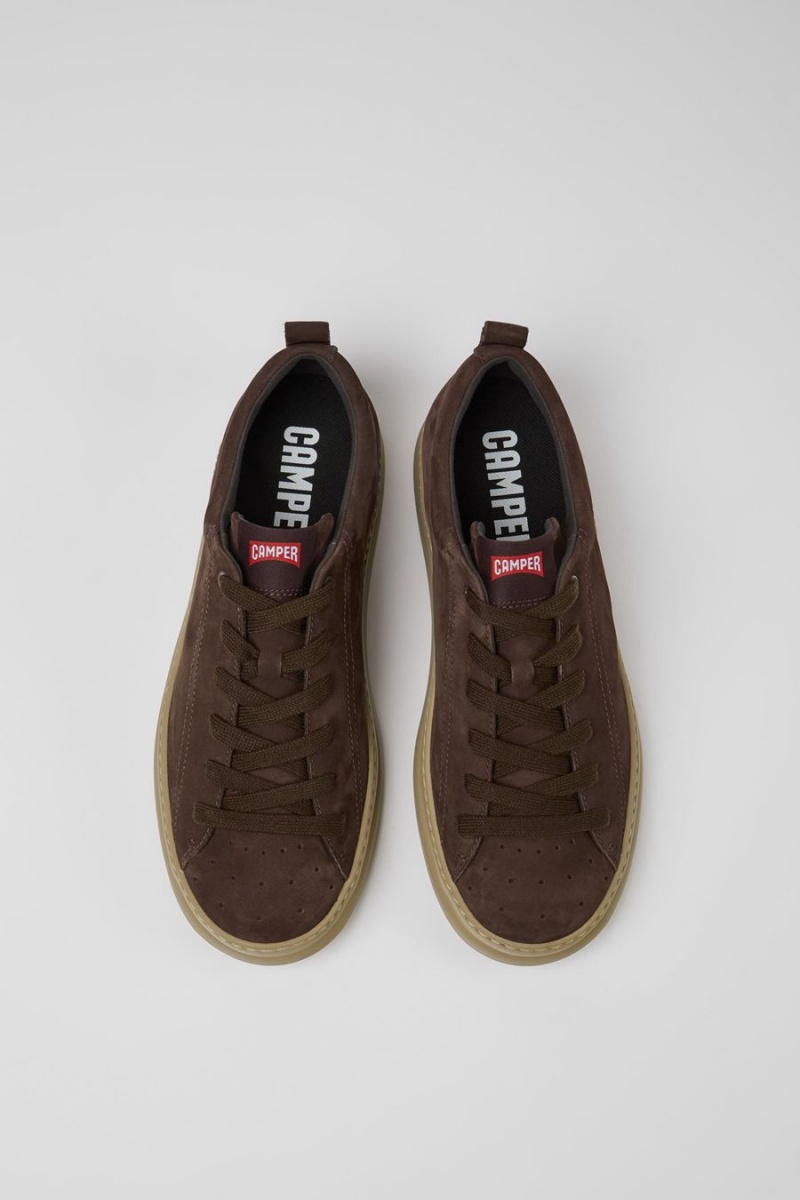 Zapatillas Camper Runner Nubuck Hombre Marrones | WXTQM-0629