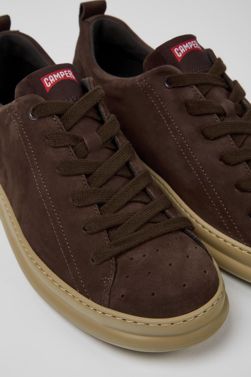 Zapatillas Camper Runner Nubuck Hombre Marrones | WXTQM-0629