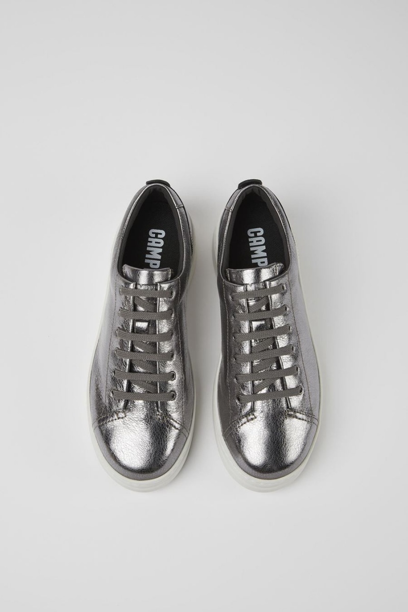Zapatillas Camper Runner Up Metallic Cuero Mujer Gris | CFWLP-2458