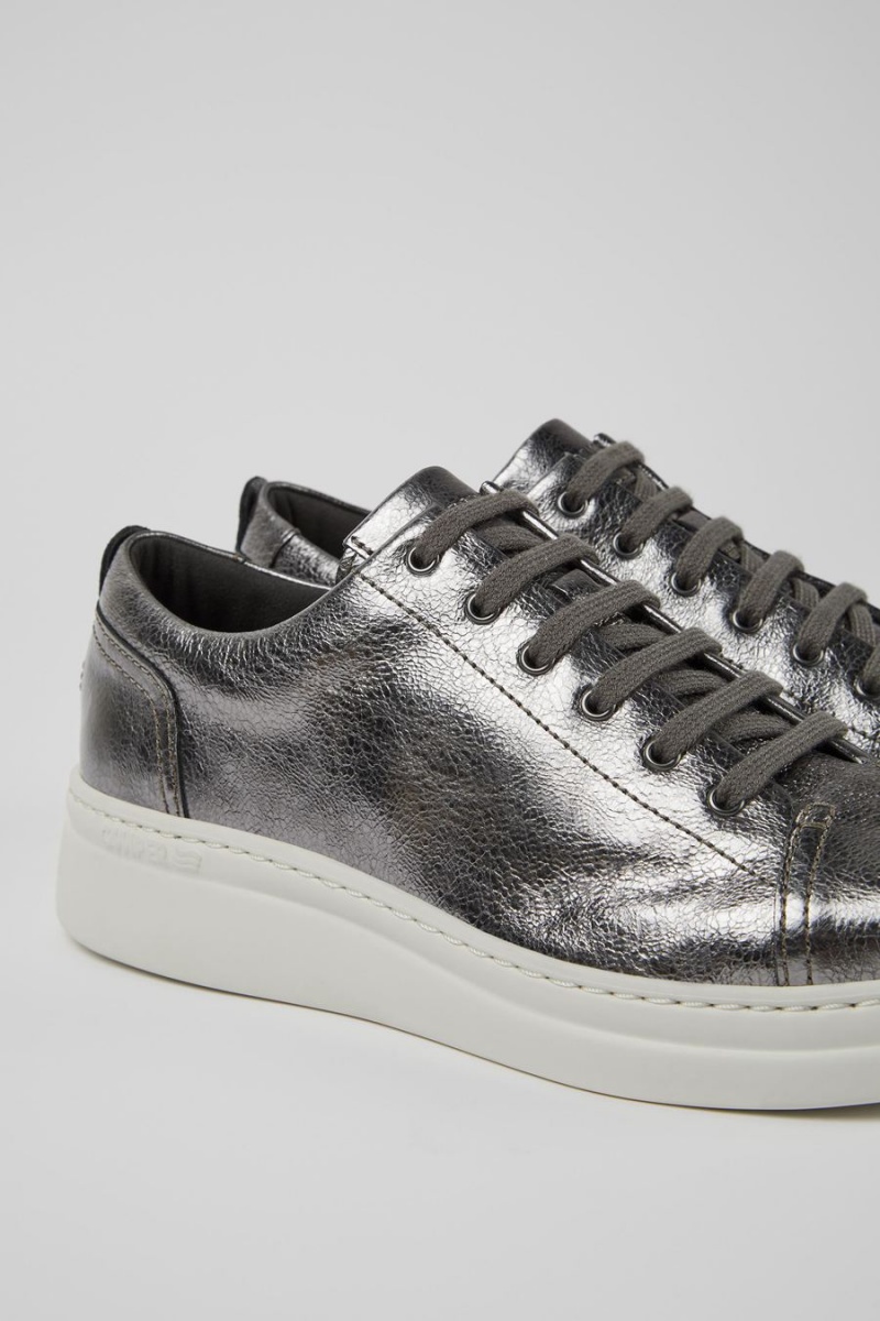 Zapatillas Camper Runner Up Metallic Cuero Mujer Gris | CFWLP-2458