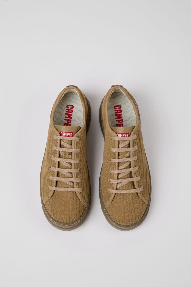 Zapatillas Camper Runner Up Recycled Cuero Mujer Beige | JVXTW-2306