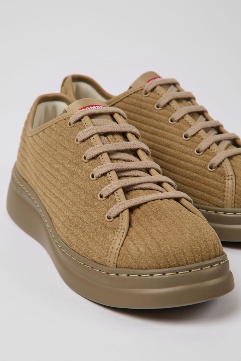 Zapatillas Camper Runner Up Recycled Cuero Mujer Beige | JVXTW-2306