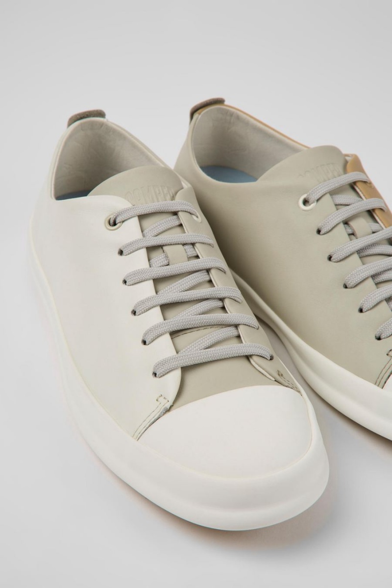 Zapatillas Camper Twins Cuero Hombre Blancas | AQDLZ-6713