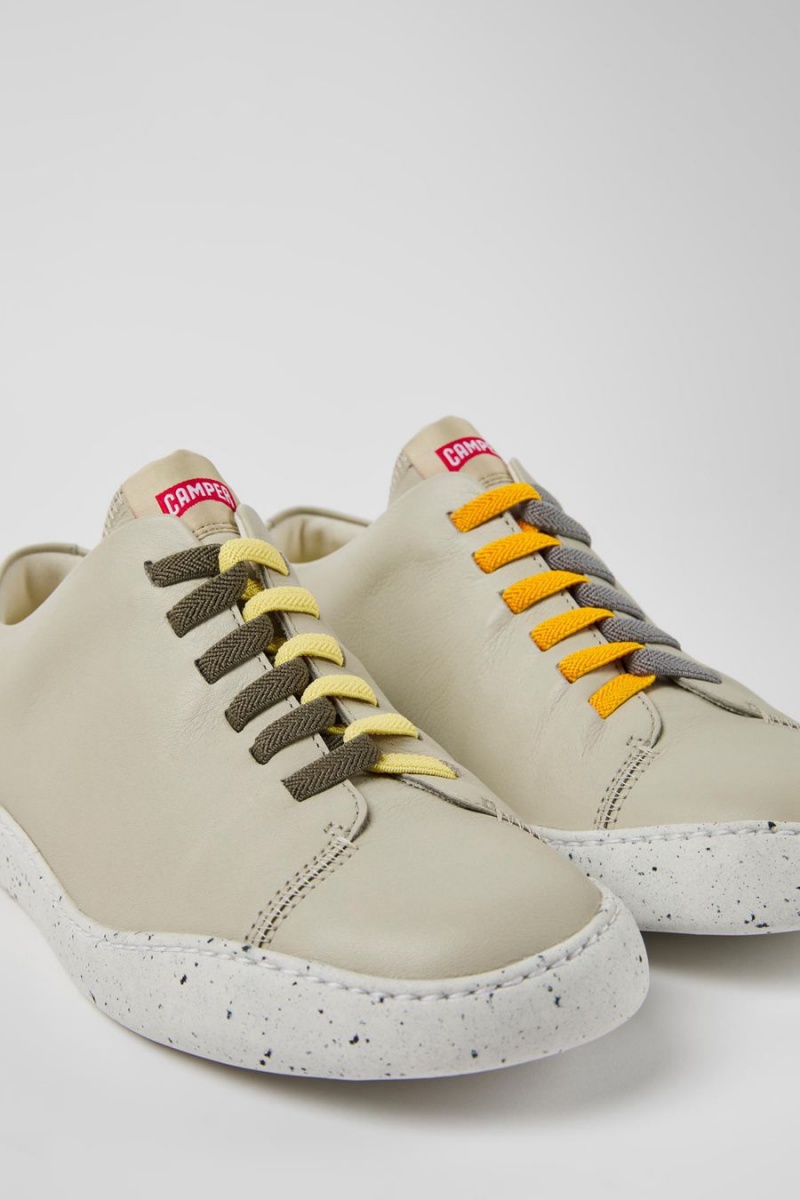 Zapatillas Camper Twins Cuero Hombre Gris | CAFOZ-9751