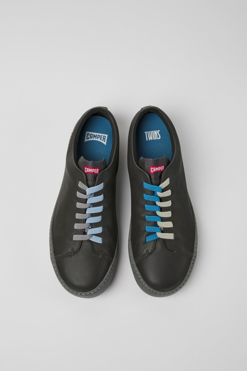 Zapatillas Camper Twins Cuero Hombre Gris | ELQKY-3518