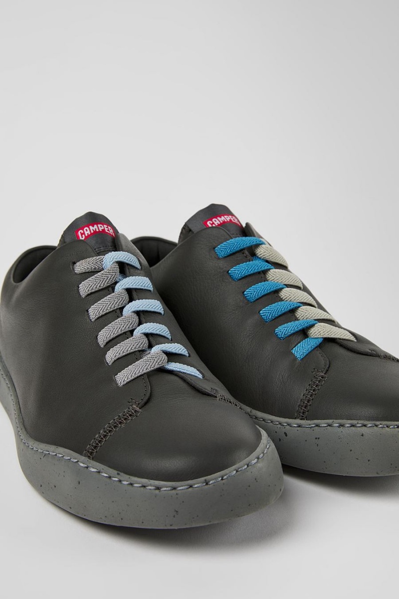 Zapatillas Camper Twins Cuero Hombre Gris | ELQKY-3518
