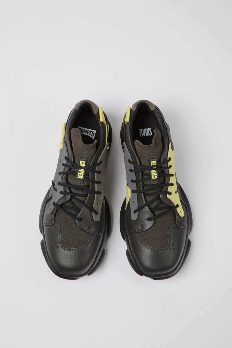 Zapatillas Camper Twins Cuero Hombre Gris | OSMBQ-3928