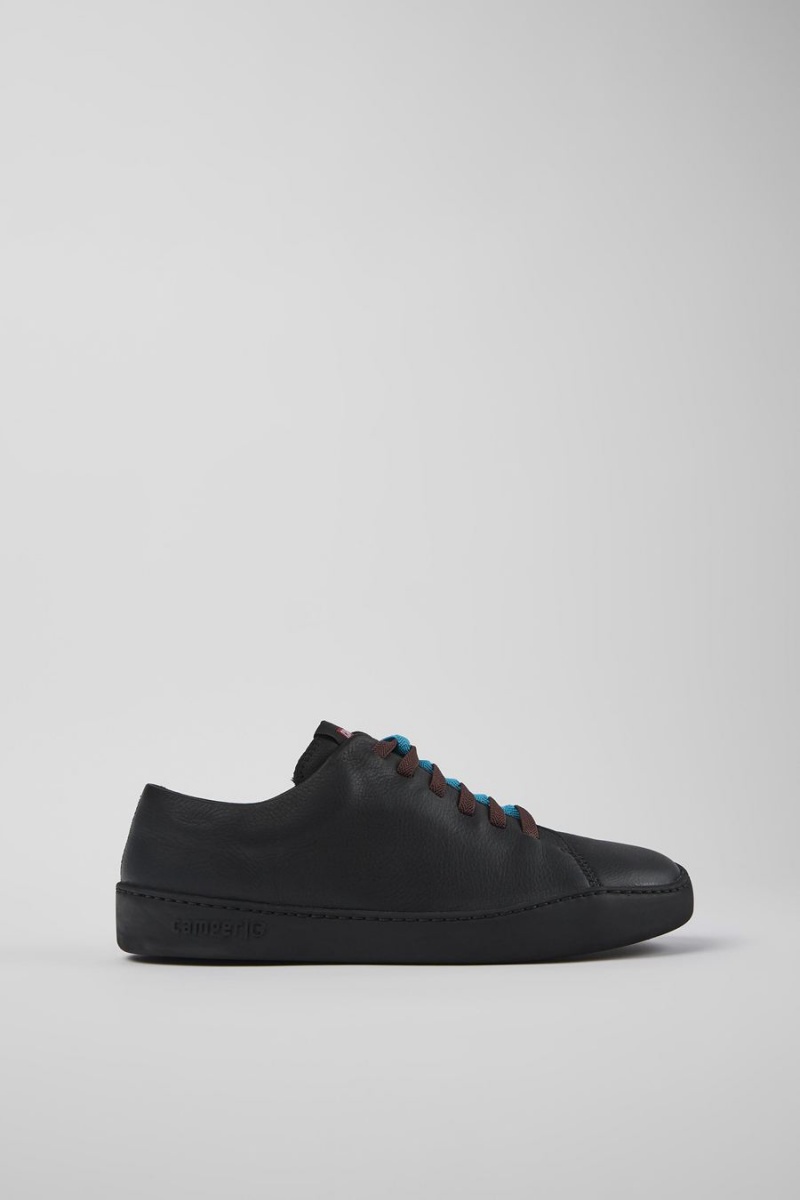 Zapatillas Camper Twins Cuero Hombre Negras | AQCMS-3145
