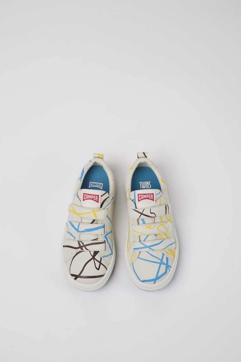 Zapatillas Camper Twins Cuero Niña Blancas | ADIOH-4815
