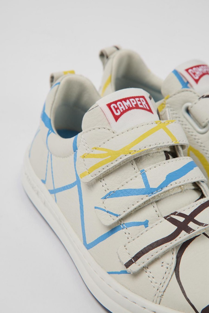 Zapatillas Camper Twins Cuero Niña Blancas | ADIOH-4815