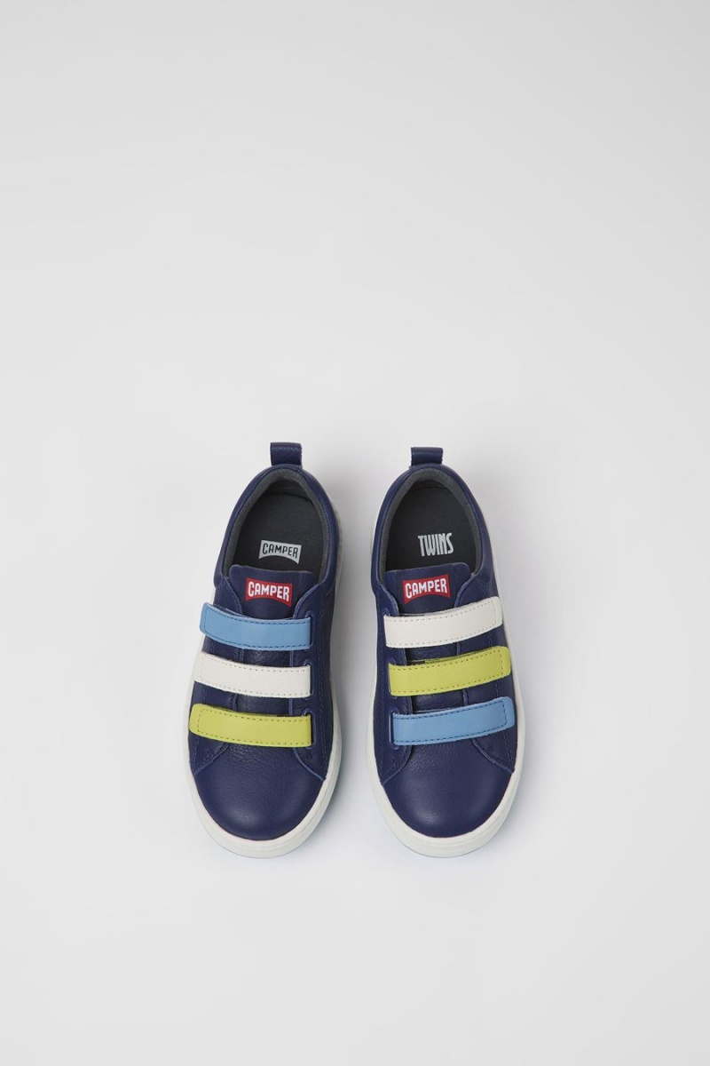 Zapatillas Camper Twins Cuero Niño Azules | OXJMD-9785