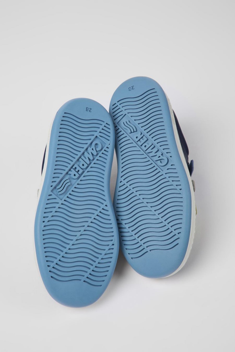 Zapatillas Camper Twins Cuero Niño Azules | OXJMD-9785