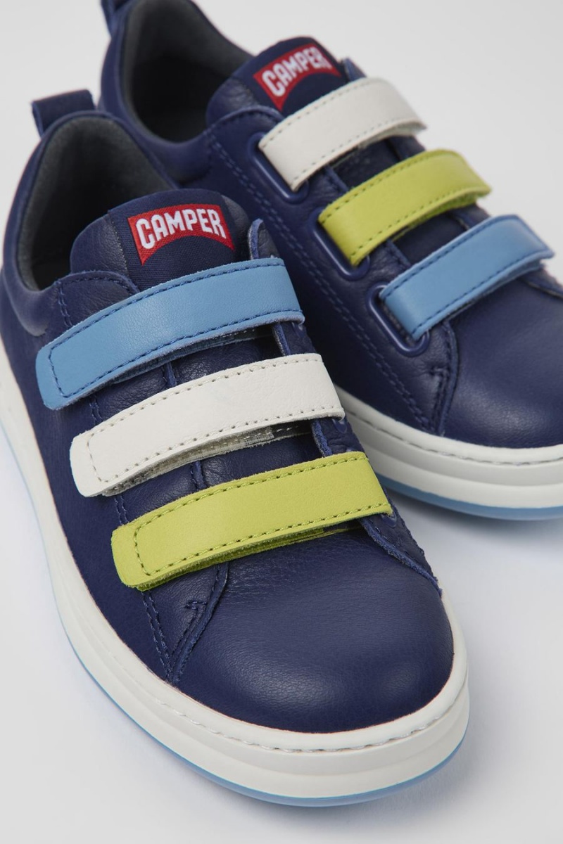 Zapatillas Camper Twins Cuero Niño Azules | OXJMD-9785