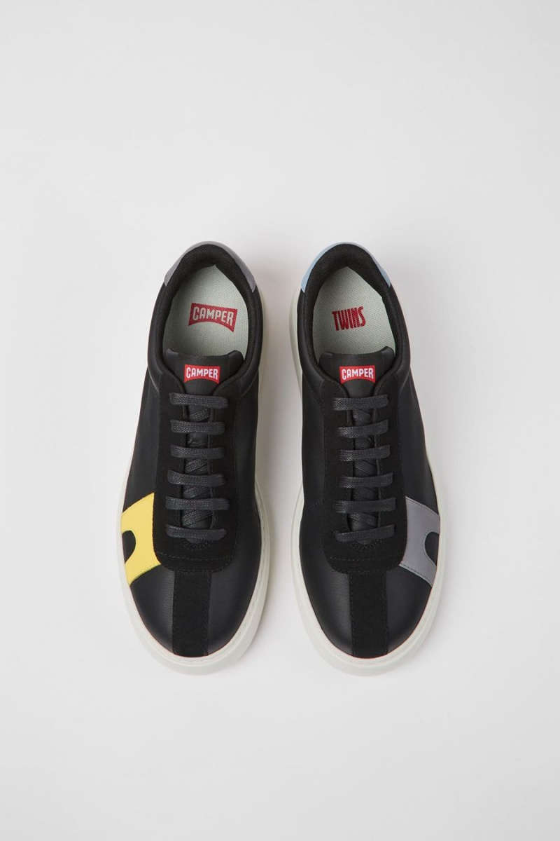 Zapatillas Camper Twins Cuero Nubuck Hombre Negras | OVAGE-5867