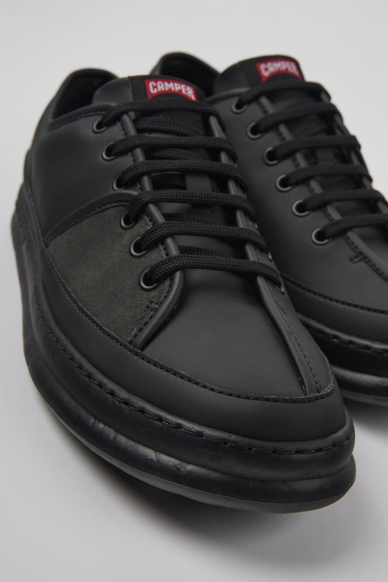 Zapatillas Camper Twins Cuero Nubuck Hombre Negras | FIPRA-1974