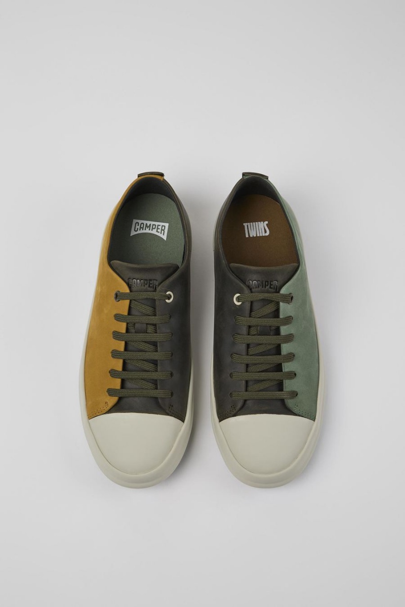 Zapatillas Camper Twins Cuero Nubuck Hombre Verde | ZGCRY-9016