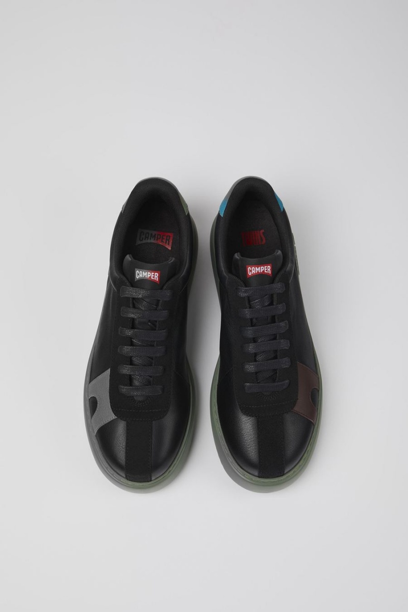 Zapatillas Camper Twins Cuero Nubuck Hombre Negras | ZEJMK-0572