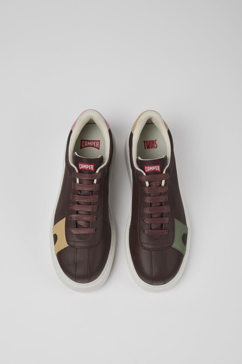 Zapatillas Camper Twins Cuero Nubuck Mujer Marrones | AXZOP-6470