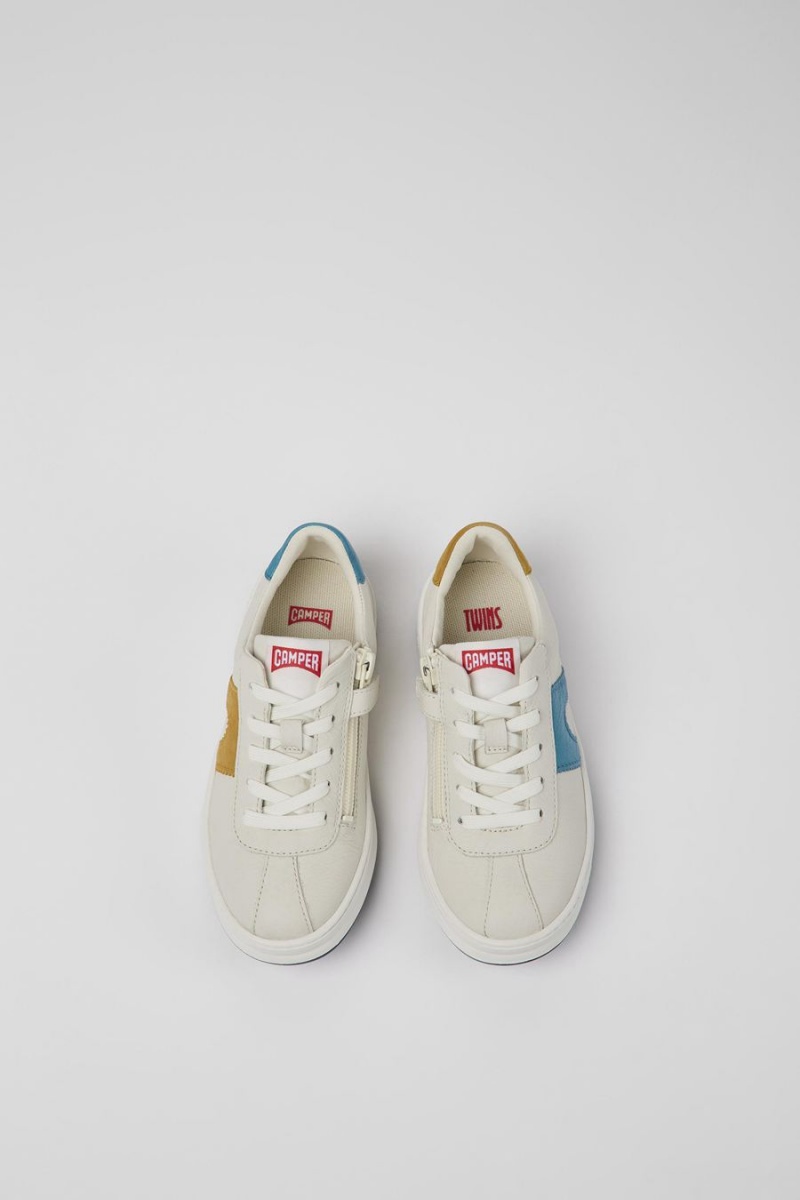 Zapatillas Camper Twins Cuero Nubuck Niña Blancas | MUEDN-3157