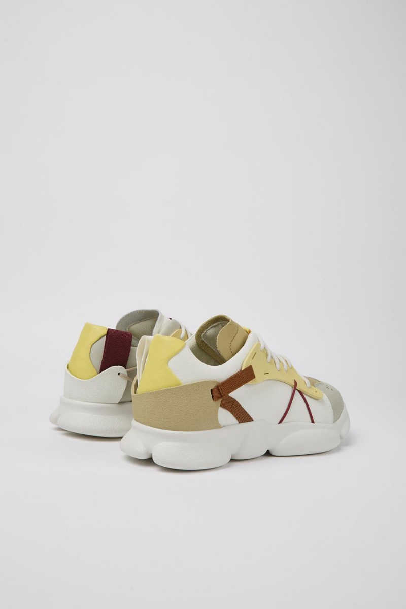 Zapatillas Camper Twins Cuero Textil Hombre Beige | AZGJD-2091