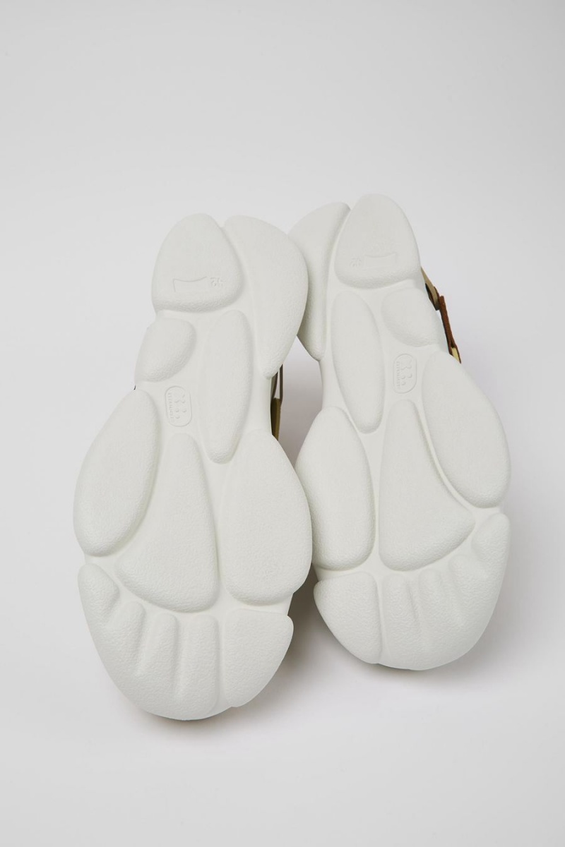 Zapatillas Camper Twins Cuero Textil Hombre Beige | AZGJD-2091