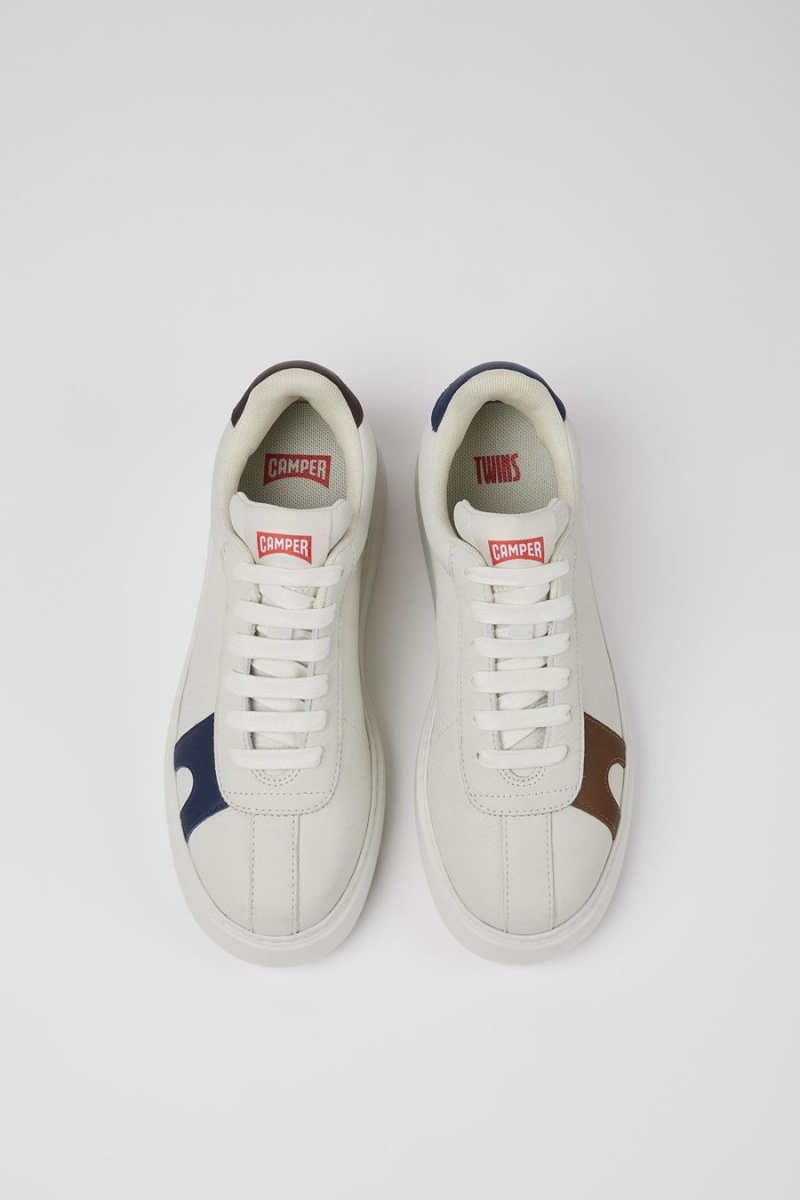 Zapatillas Camper Twins Nondyed Cuero Mujer Blancas | EBOKD-4795