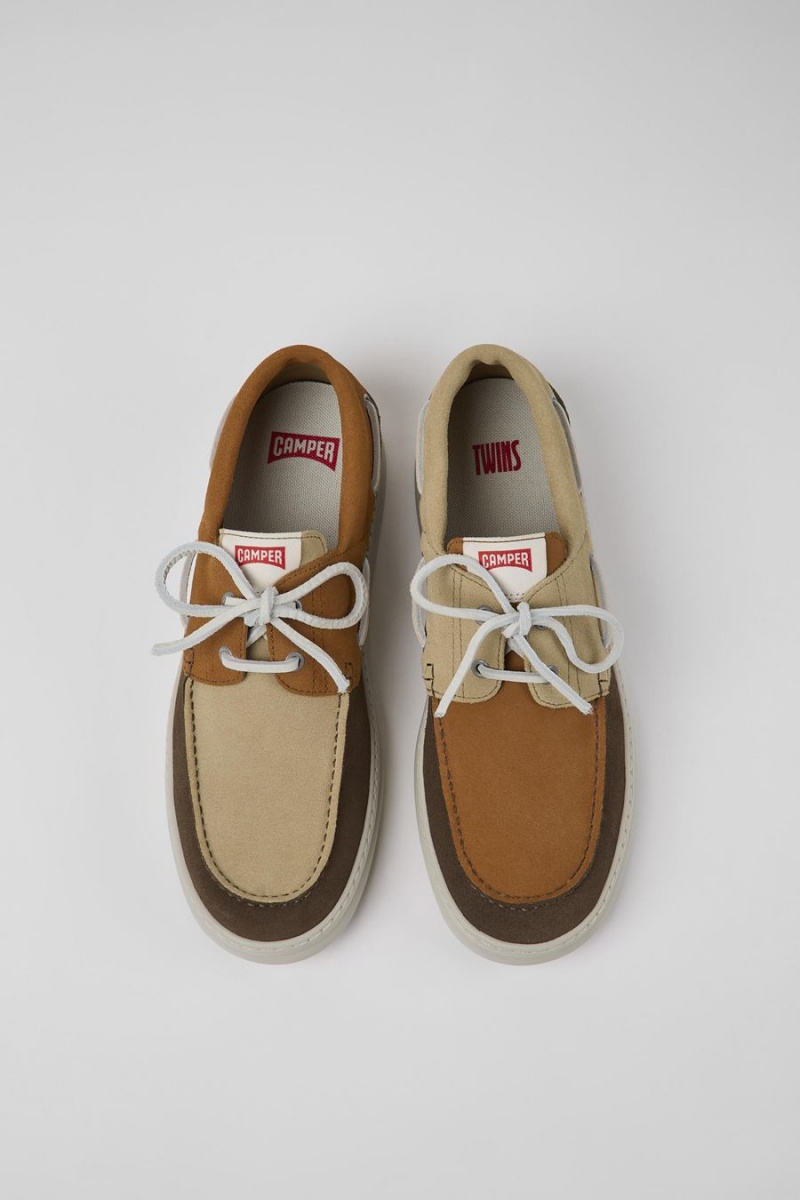 Zapatillas Camper Twins Nubuck Hombre Beige | SAGDQ-7846