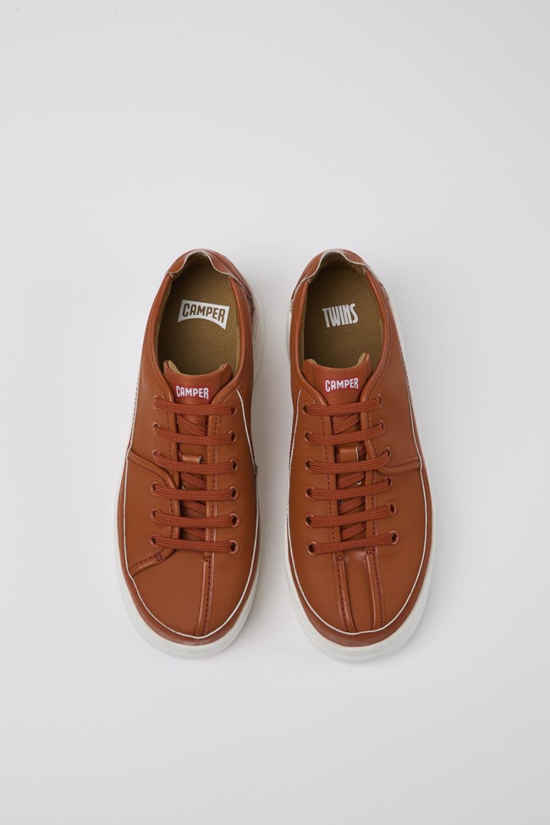 Zapatillas Camper Twins Recycled Cuero Mujer Rojas | KNEMY-5697