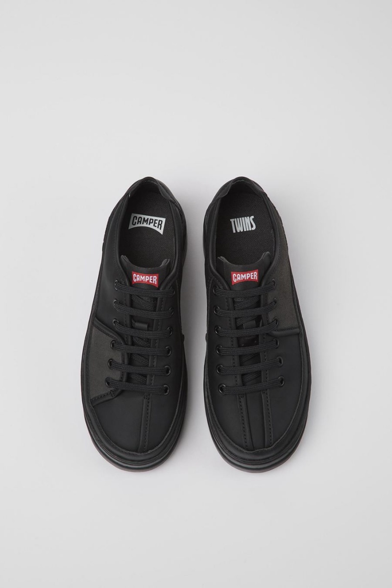 Zapatillas Camper Twins Recycled Cuero Mujer Negras | VAKTE-3967