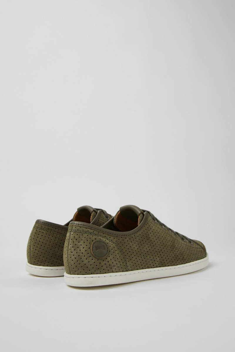 Zapatillas Camper Uno Nubuck Cuero Mujer Verde | WCFOK-5061